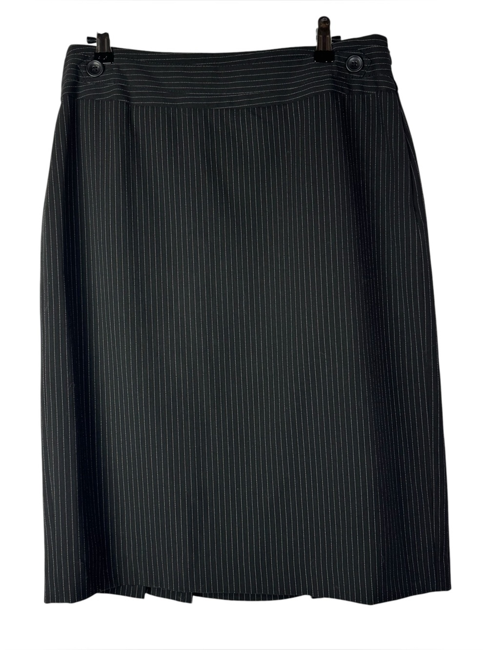 Rafaella Black Pinstripe Knee Length Pencil Skirt 8